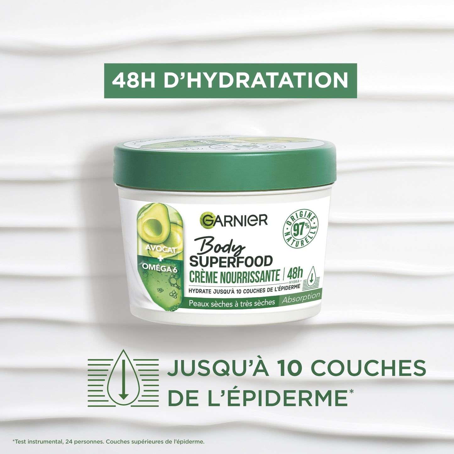 GARNIER Body Super Food Nourishing and Repairing Avocado Body Cream for Dry and Very Dry Skin