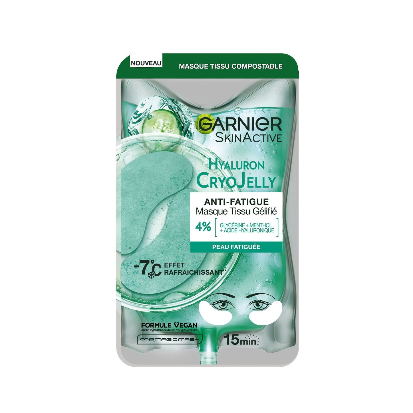 GARNIER SKINACTIVE Hyaluron Cryojelly Anti-Fatigue Eye Gel Tissue Face Mask