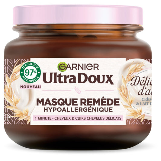 Masque Hypoallergénique Cheveux Délicats Crème de Riz Lait d'Avoine Ultra Doux GARNIER le pot de 340mL