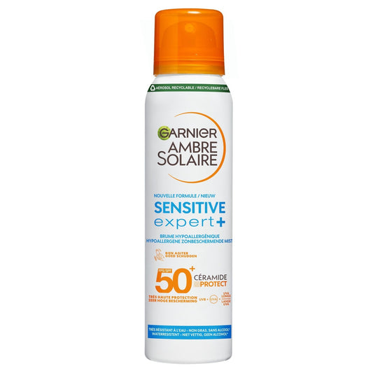Crème Solaire Corps Spf 50+ Hypoallergénique Peau Sensible Sensitive Expert GARNIER le spray de 150mL