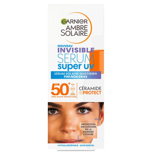 Crème Solaire Sérum Visage Spf 50+ Invisible Anti-Age Anti-Tâches Super Uv AMBRE SOLAIRE le flacon de 30mL