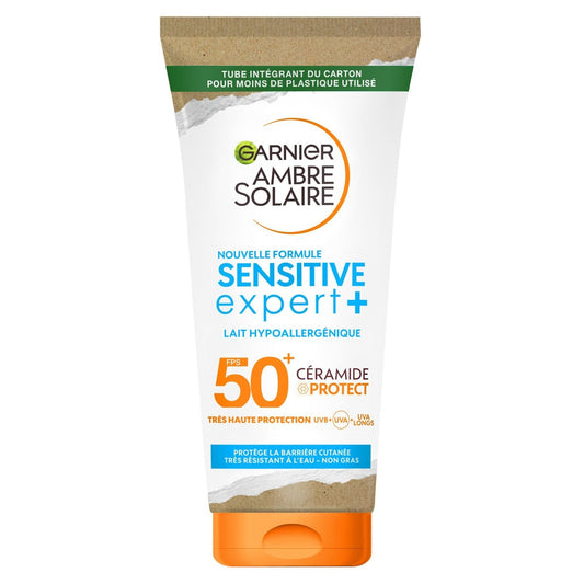 Crème Solaire Lait Corps Spf 50+ Hypoallergénique Peau Sensible GARNIER le flacon de 175mL