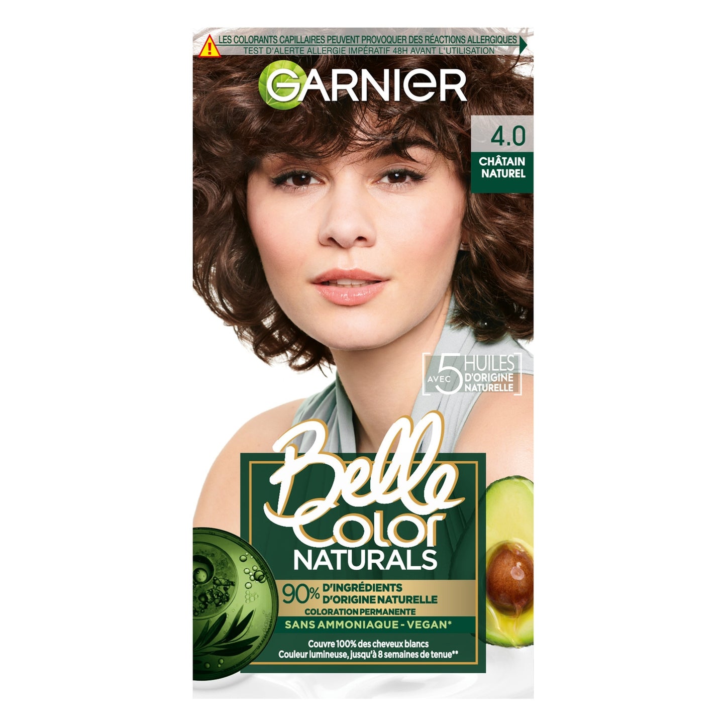 Permanent Hair Color Lightening 4.0 Natural Brown BELLE COLOR