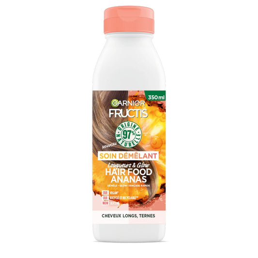 Après-Shampoing Hydratant Démélant Cheveux Normaux à Secs Ananas Hair Food Vegan Fructis GARNIER Le flacon de 350ml