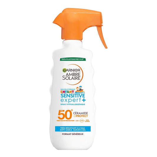 Crème Solaire Spray Enfant Corps Spf 50+ Hypoallergénique Très Haute Protection AMBRE SOLAIRE le spray de 270mL