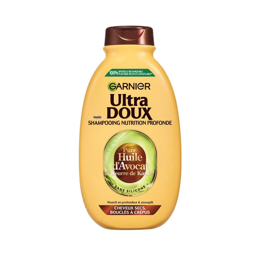 Shampoing Nutrition Intense Cheveux Bouclés à Frisés Huile d'Avocat et Beurre de Karité Ultra Doux GARNIER le flacon de 300mL