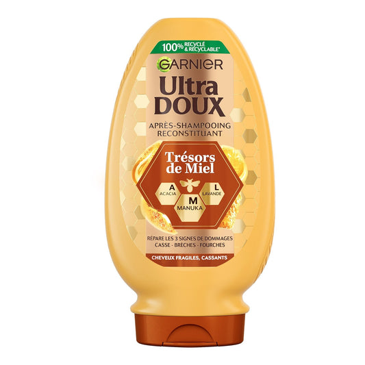 Après-Shampoing Reconstituant Cheveux Fragiles et Cassants Miels d'Acacia, de Manuka et de Lavande Sans Paraben Ultra Doux GARNIER le flacon de 250mL