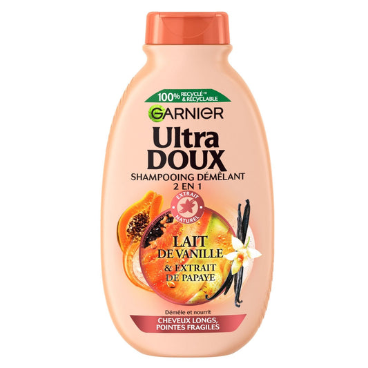 Shampoing 2-En-1 Démêlant Cheveux Longs Lait de Vanille ULTRA DOUX