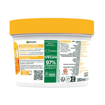 Crème Corps Peau Normale à Sèche Éclat Mangue et Vitamine C Body Super Food GARNIER