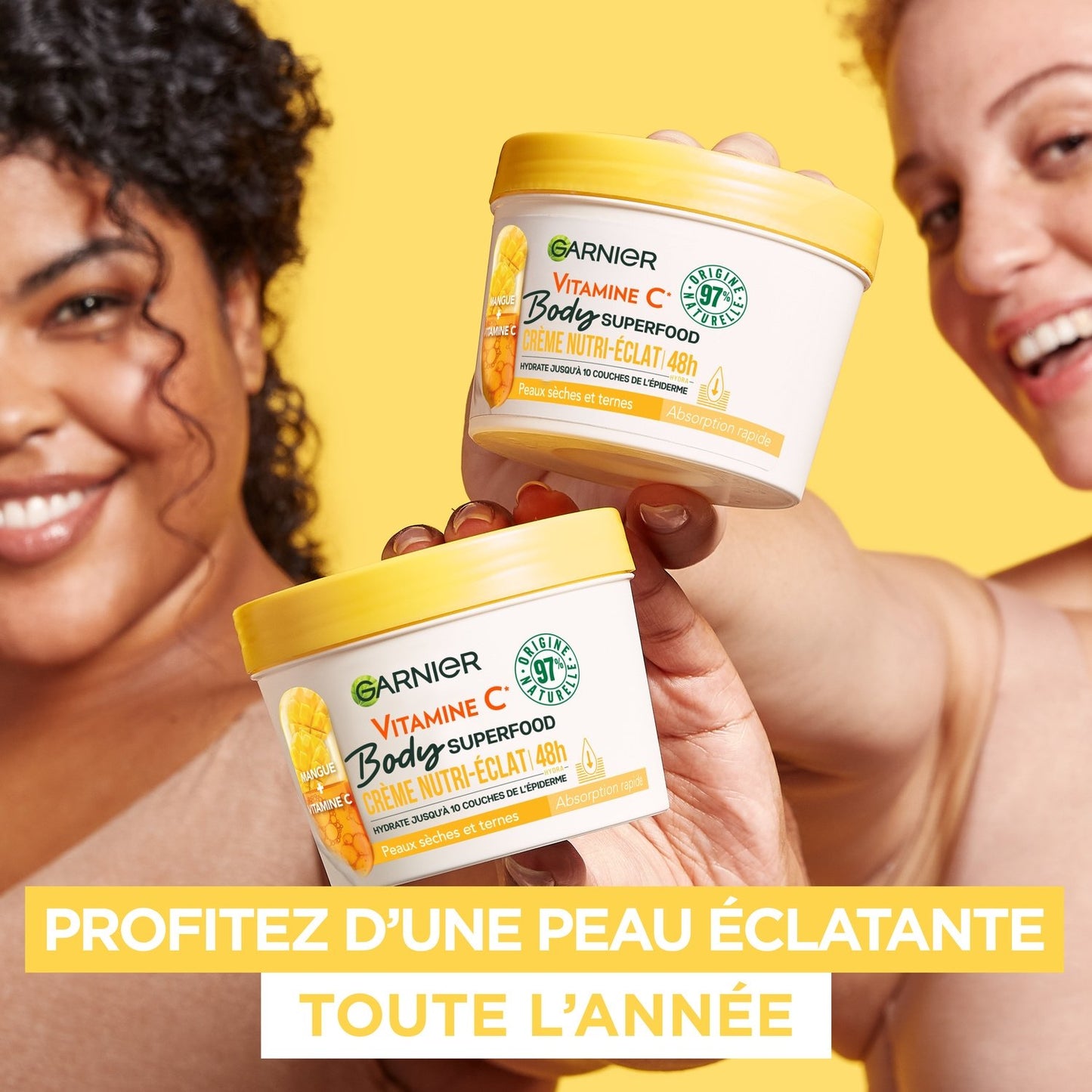 Crème Corps Peau Normale à Sèche Éclat Mangue et Vitamine C Body Super Food GARNIER