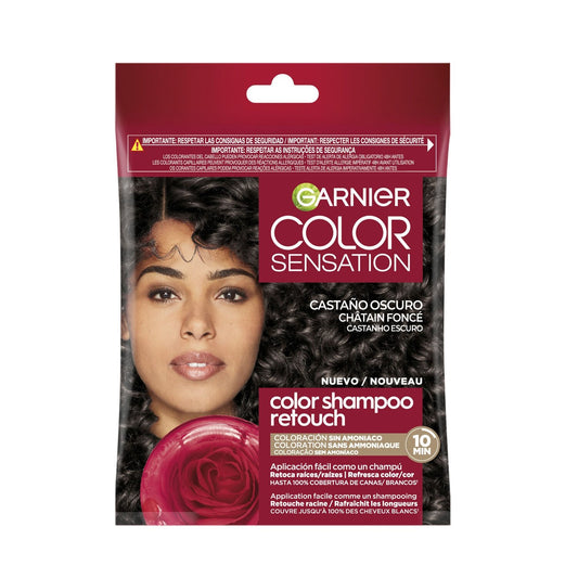 Coloration Permanente 3. 0 Dark Brown Châtain Foncé Couvre 100% Cheveux Blancs Color Sensation GARNIER la boite