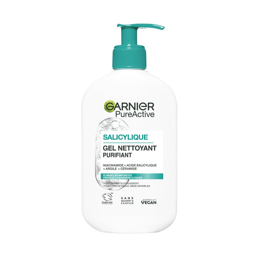 Nettoyant Visage Doux pour le Visage à l'Argile Acide Salicylique GARNIER Le flacon de 250ml