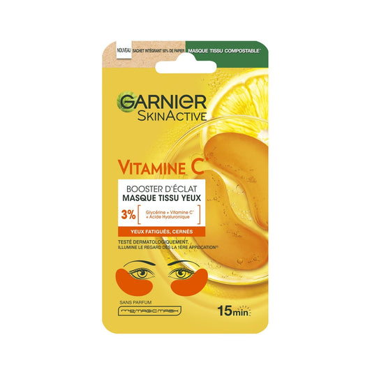 Masque Yeux Tissu Vitamine C Booster d'Eclat GARNIER SKINACTIVE le masque