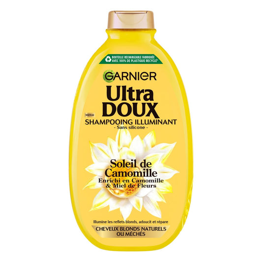 Shampoing Cheveux Blonds Illuminant Camomille et Miel de Fleurs Ultra Doux GARNIER le flacon de 600mL