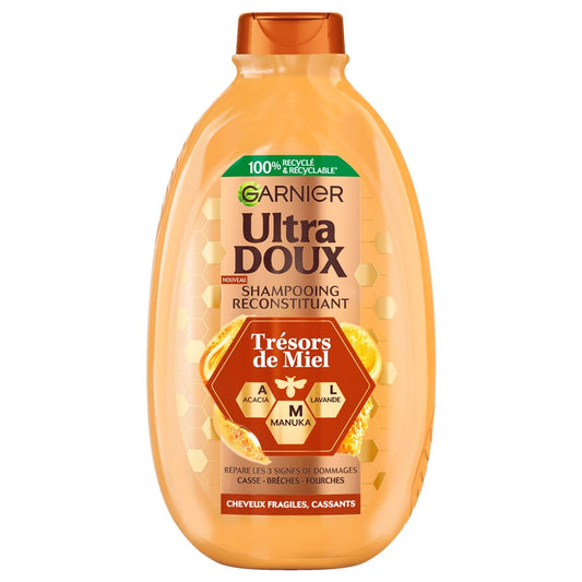 Shampoing Reconstituant Cheveux Fragiles et Cassants Acacia Manuka Lavande Ultra Doux GARNIER le flacon de 600mL