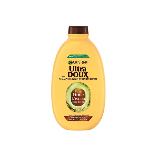Shampoing Nourrissant Cheveux Bouclés à Frisés Huile d'Avocat et Beurre de Karité Ultra Doux GARNIER le flacon de 600mL