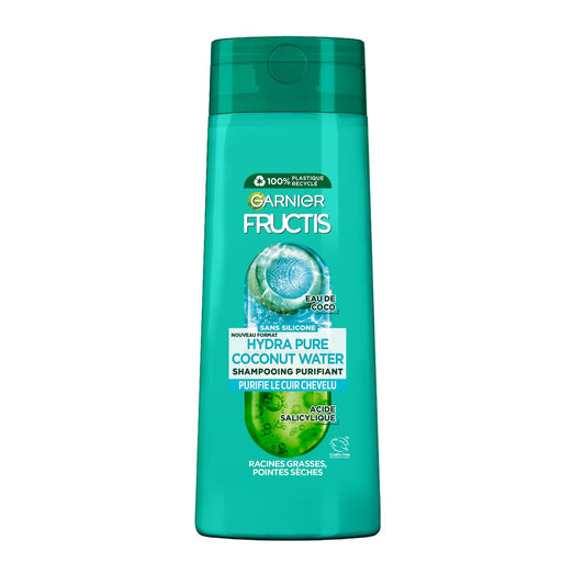 Shampoing Purifiant Racines Grasses Pointes Sèches Eau de Coco Fructis GARNIER le flacon de 300mL