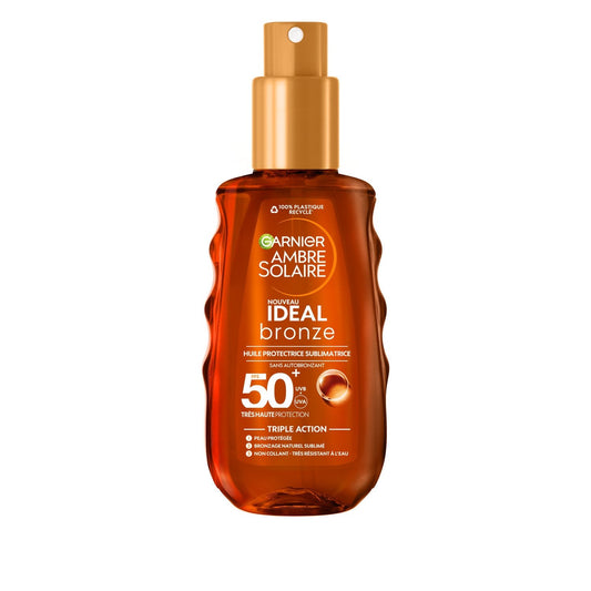 Huile Solaire Corps Spf 50+ Sublimatrice Protège la Peau Ideal Bronze GARNIER le flacon de 150mL