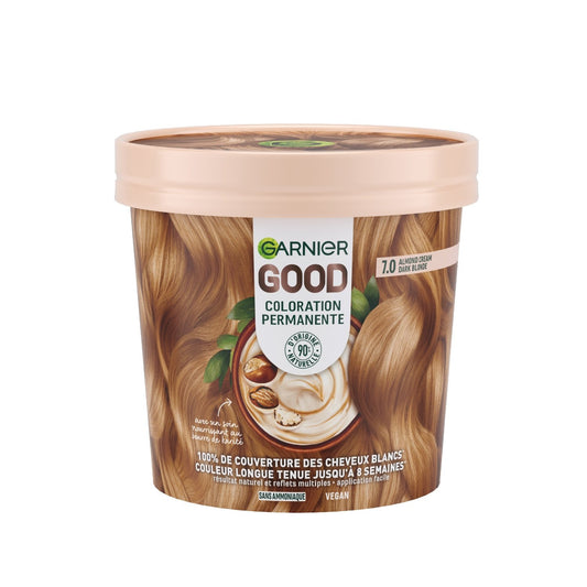 Coloration 7. 0 Blond Foncé Amande Sans Ammoniaque 90% d'Origine Naturelle Good GARNIER la boite
