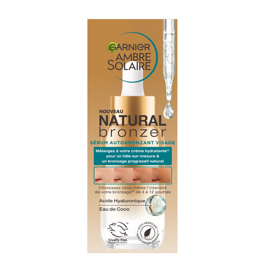 Autobronzant Sérum Visage Hâle Naturel Hydratant Acide Hyaluronique AMBRE SOLAIRE le flacon de 30mL