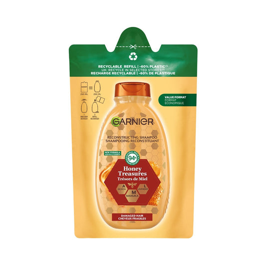 Shampoing Reconstituant Cheveux Fragiles Miel Ultra Doux GARNIER la recharge de 250mL