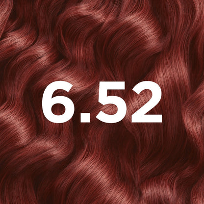 Coloration Permanente 6.52 Châtain Acajou Clair Groseille Sans Ammoniaque Texture Crémeuse 90% Origine Naturelle Couverture 100% Cheveux Blancs Couleur Longue Tenue Jusqu'à 8 Semaines GOOD GARNIER 