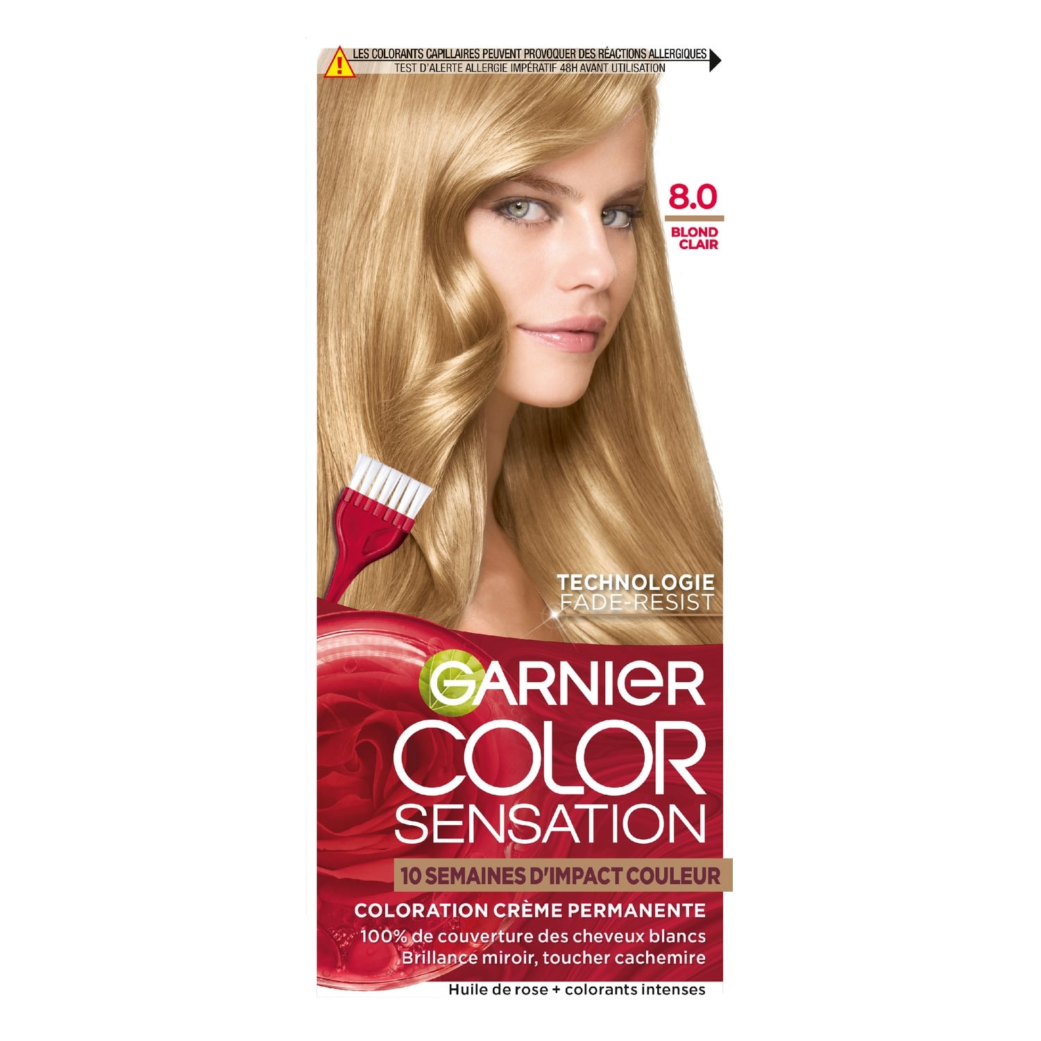 Coloration Permanente 8.0 Blond Clair Longue Durée Color Sensation GARNIER 