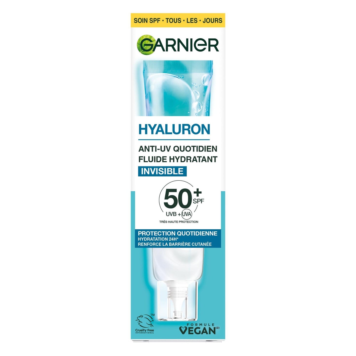 Fluide Hydratant invisible anti-uv quotidien SPF50+ à l'hyaluron GARNIER 