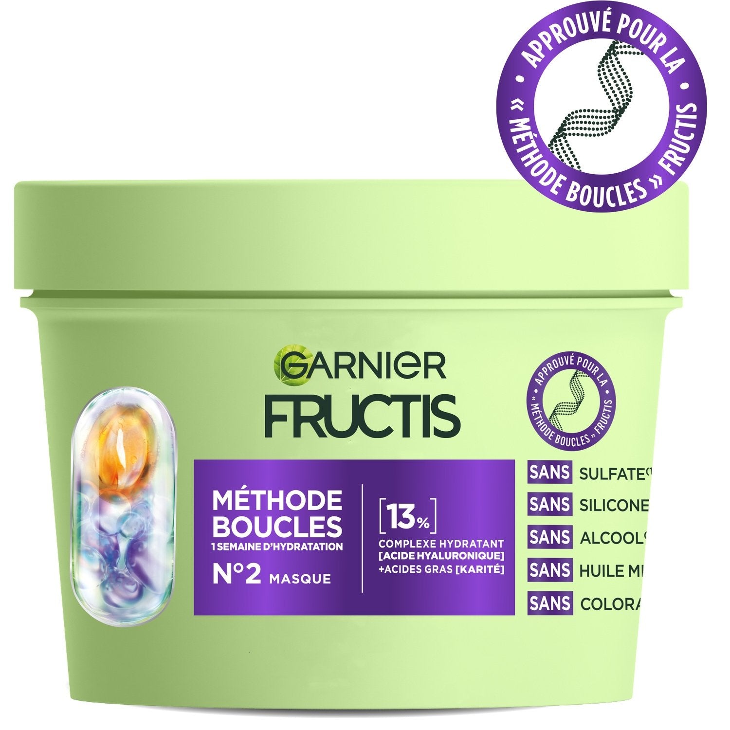 Masque Capillaire Hydratant Méthode Boucles Fructis GARNIER le pot de 370mL