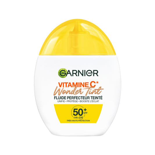 Protection Solaire Fluide Perfecteur Teinté Medium Vitamine C Wonder Tint SPF50+ GARNIER 