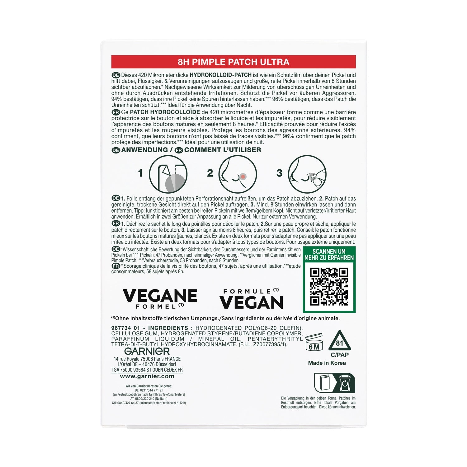 Patchs Hydrocolloïdes Ultra - Boutons Matures GARNIER 