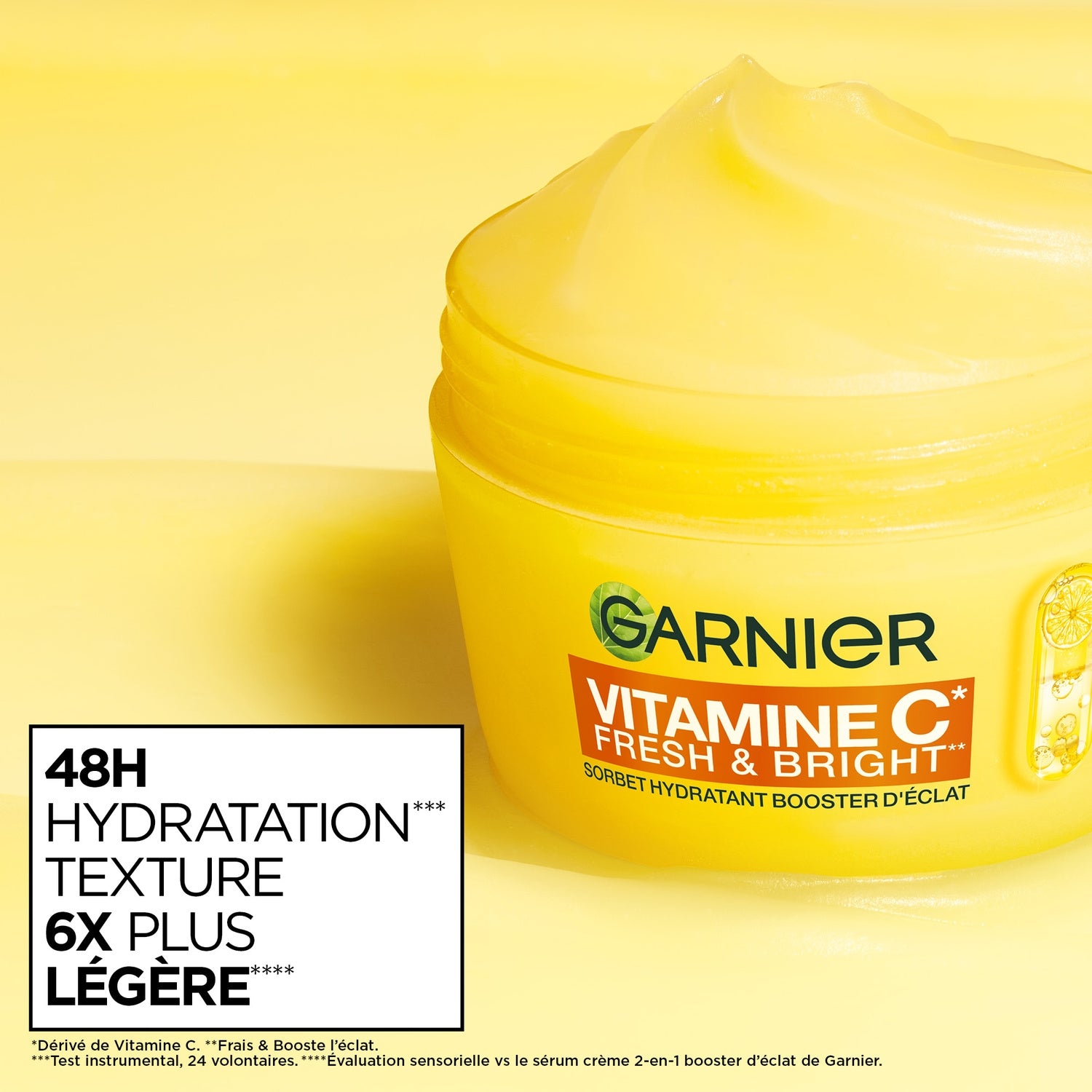 Crème Visage Sorbet Hydratante Booster d'éclat Vitamine C Fresh & Bright GARNIER 