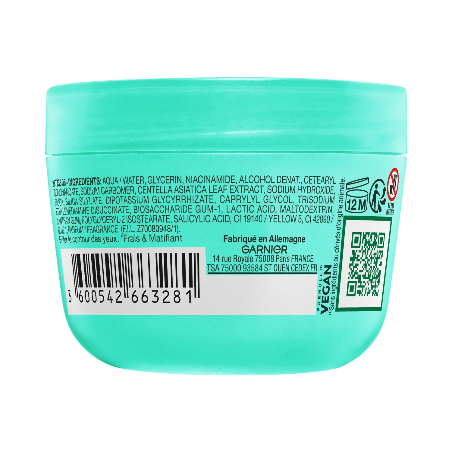 Crème Visage Sorbet Hydratant Anti-Imperfections Salicylique Fresh & Matte GARNIER 