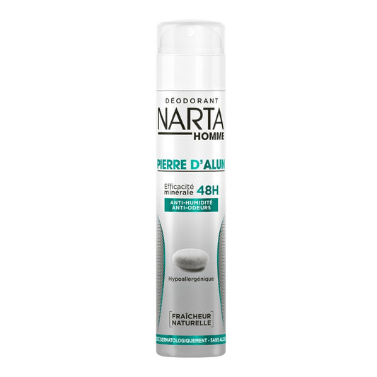 Déodorant Homme 48h Anti-Humidité Anti-Odeurs Pierre d'Alun NARTA