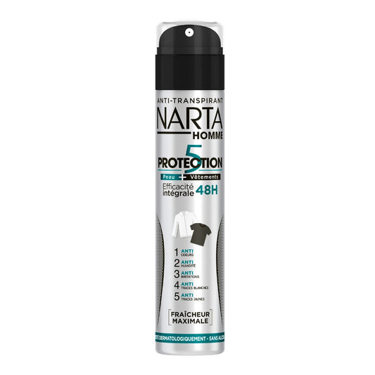 NARTA Men's Deodorant 48h Maximum Freshness 5in1 Protection 5