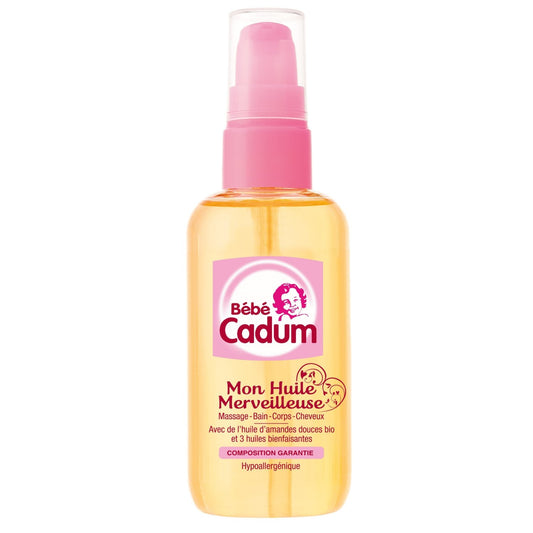 Huile de Massage Bébé Hydratante Corps et Cheveux CADUM le flacon de 100mL