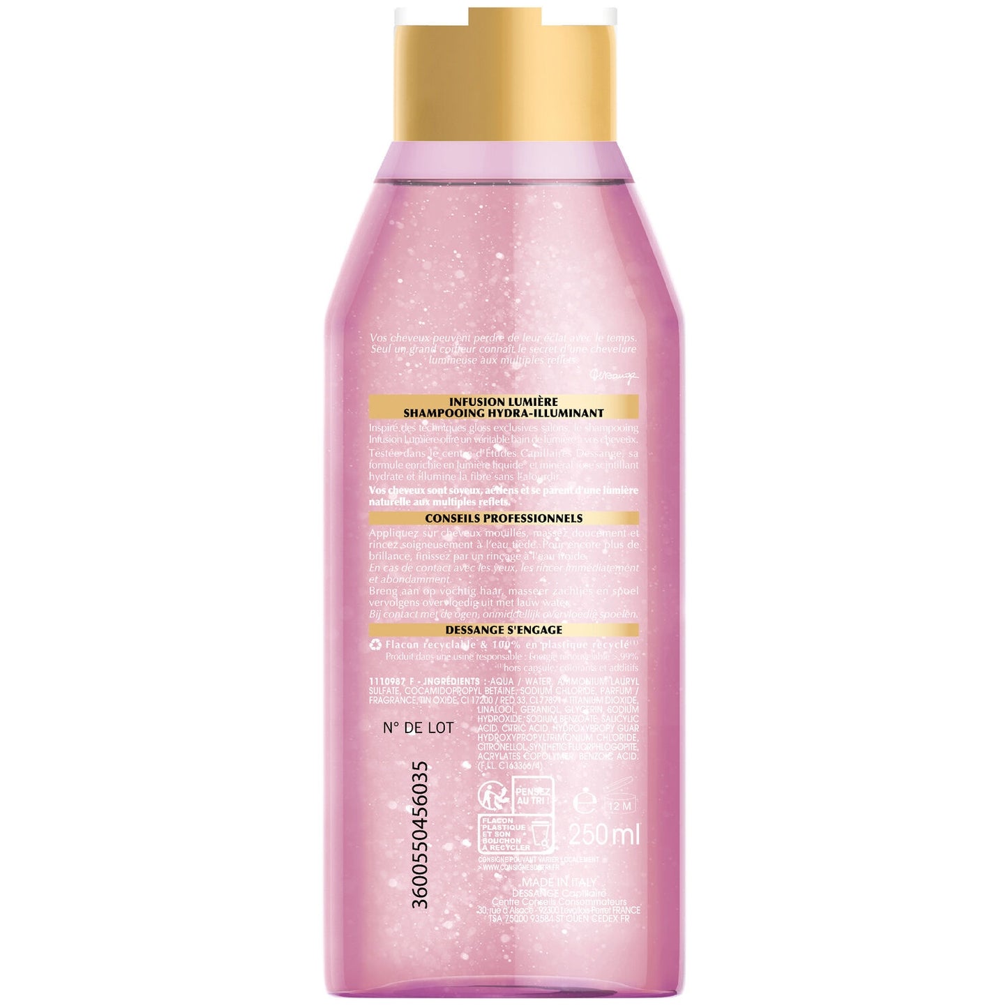 Shampoing Hydra-Illuminant Cheveux Éteints Minéral Rose Scintillant DESSANGE