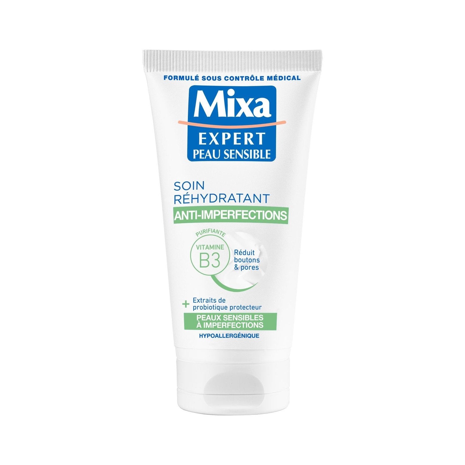 Crème Visage Très Hydratant Anti-Imperfections 2 en 1 MIXA le flacon de 50mL