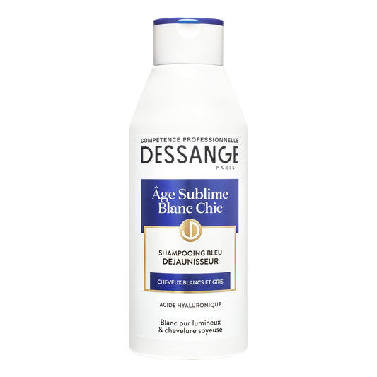 Shampoing Déjaunisseur Cheveux Blancs et Gris Acide Hyaluronique DESSANGE le flacon de 250mL