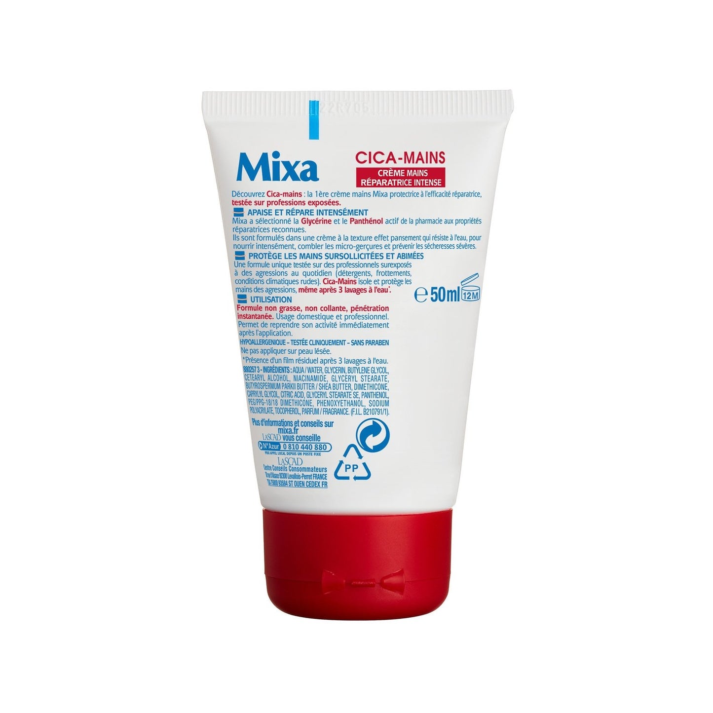 MIXA Hypoallergenic Intense Repair Cica Hand Cream for Dry to Very Dry Skin