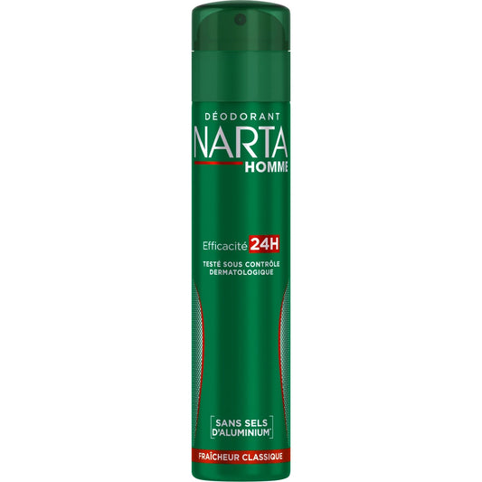 Déodorant Homme 24h Fraîcheur Classique Sans Sel d'Aluminium NARTA
