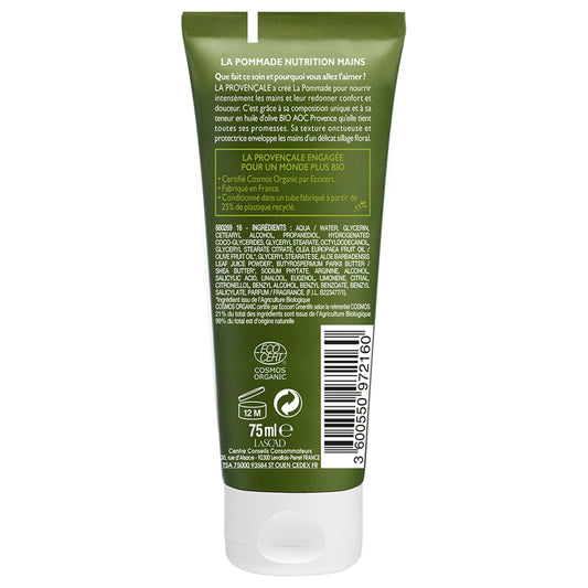 Crème Main Nutrition Intense 99% d'Origine Naturelle à l'Huile d'Olive Bio LA PROVENCALE