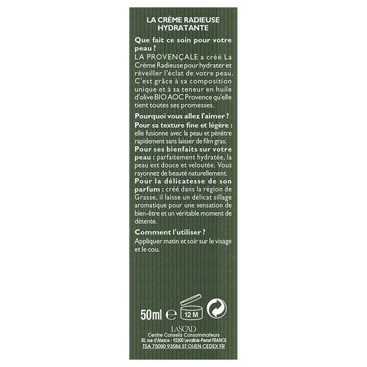 Crème Hydratante Bio Radieuse LA PROVENCALE BIO