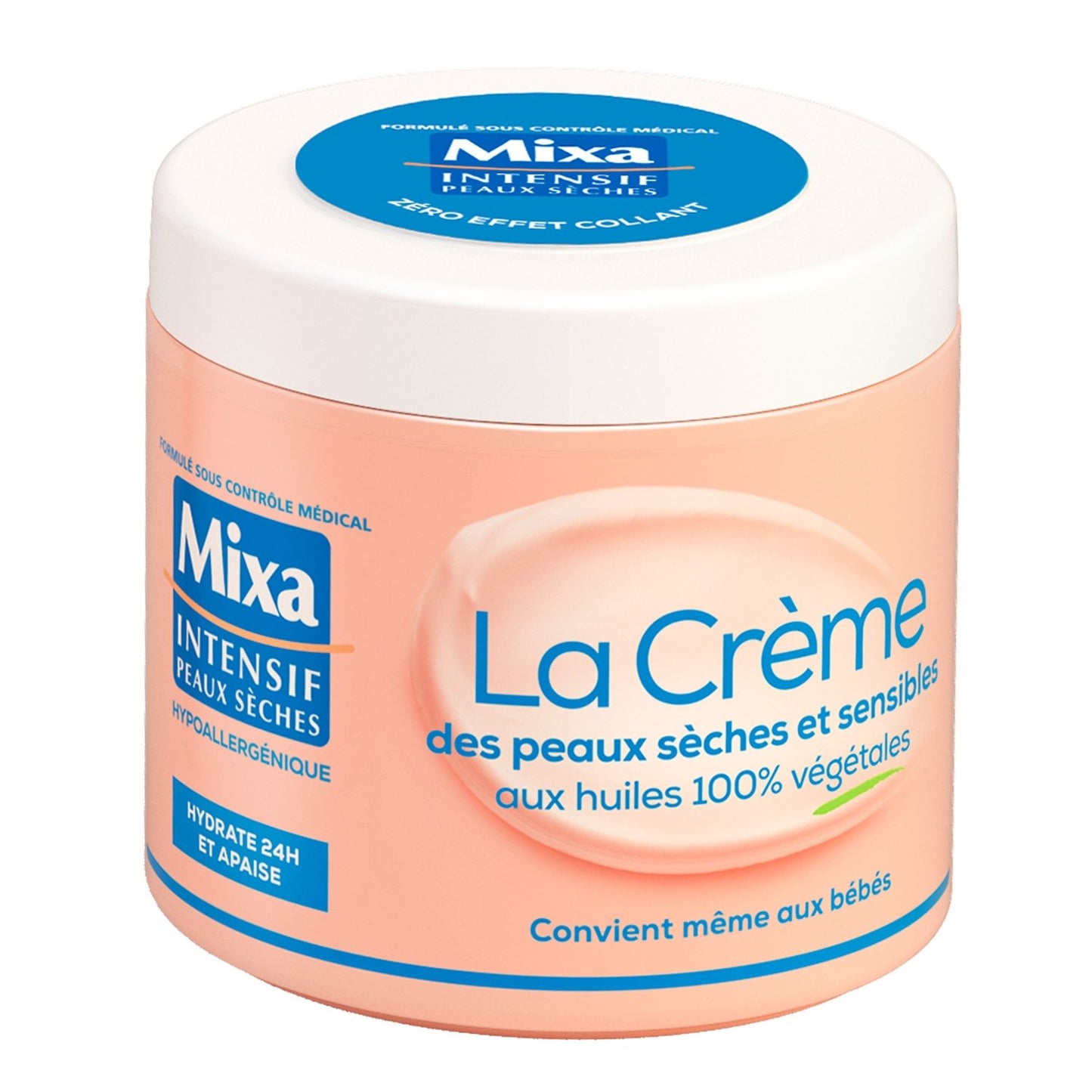 MIXA Multi-Purpose Cream for Body, Hands, and Face for Dry and Sensitive Skin, 100% Plant-Based Oils