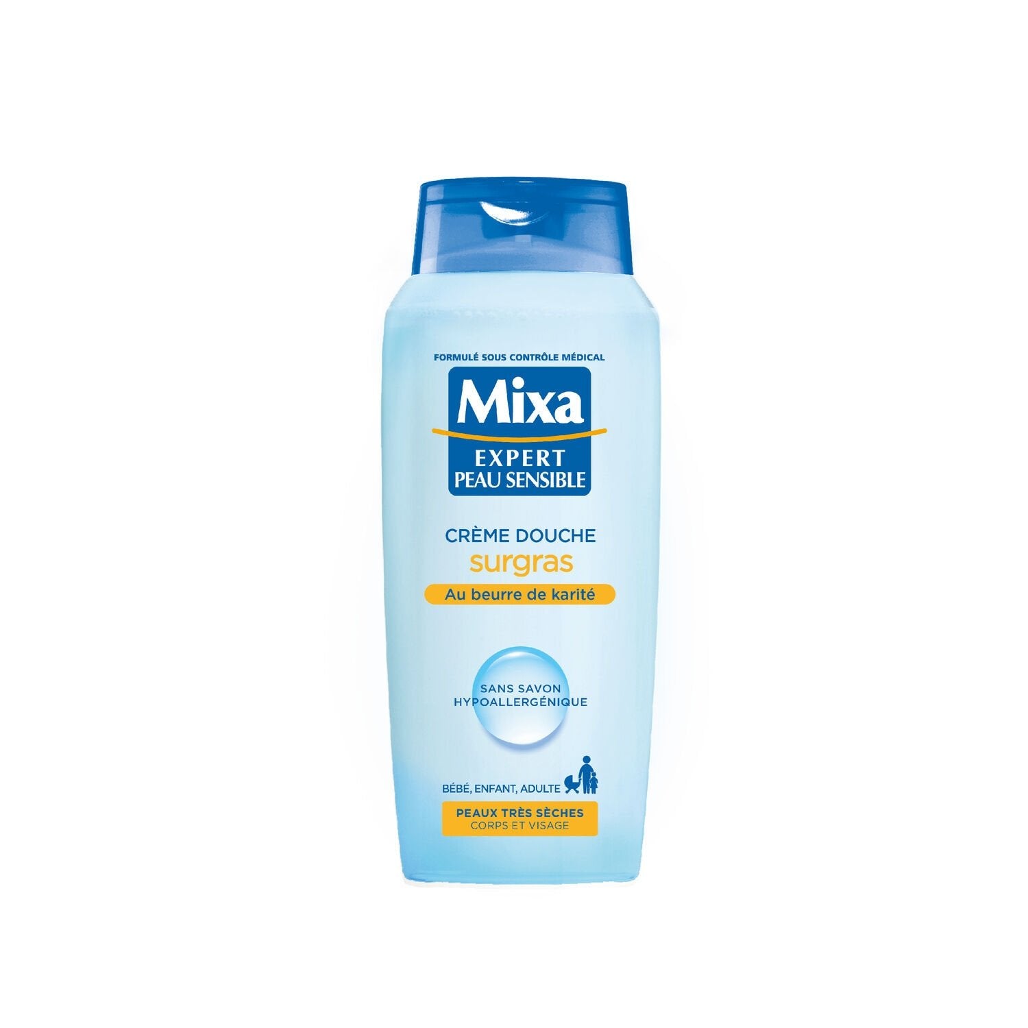 Crème Douche Surgras Hydratant Beurre de Karité MIXA le flacon de 400mL