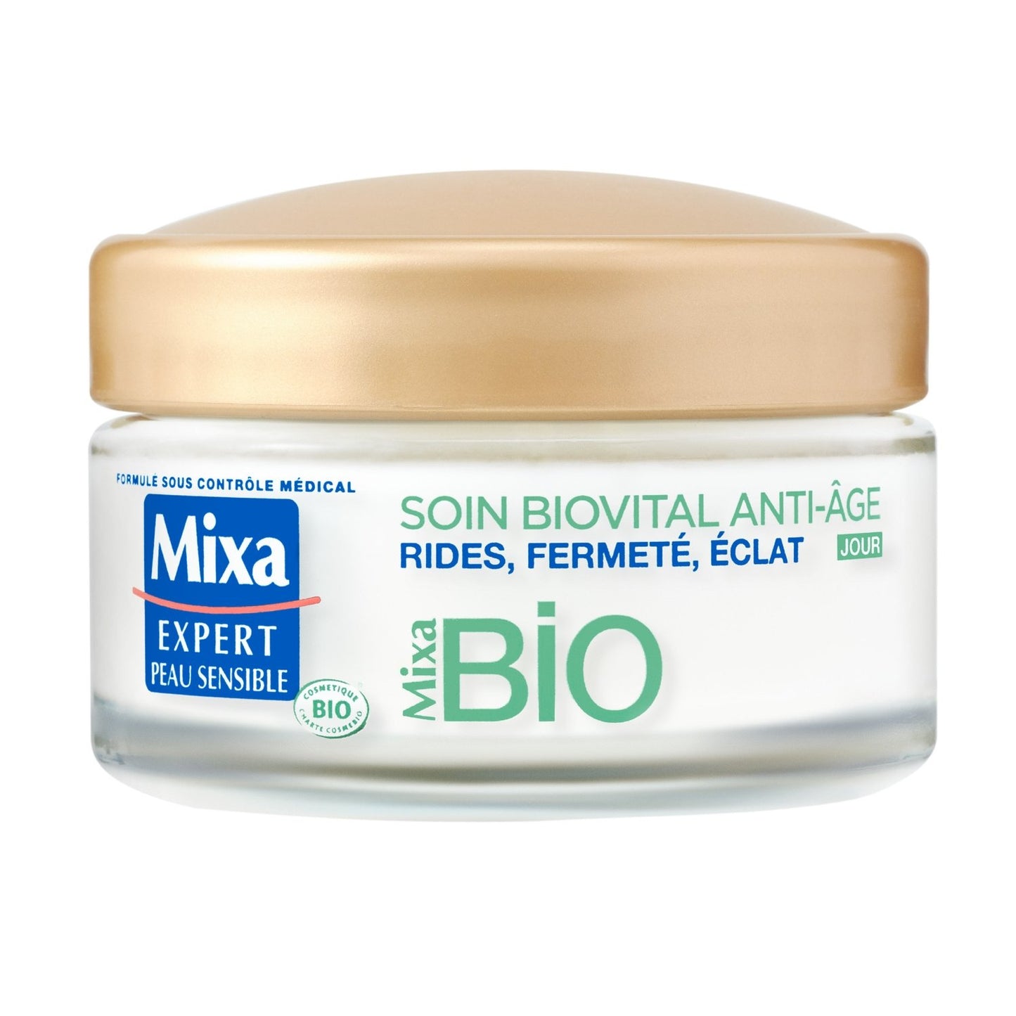 Biovital MIXA Organic Anti-Aging Day Face Cream for Wrinkles, Firmness, Radiance for Mature Skin