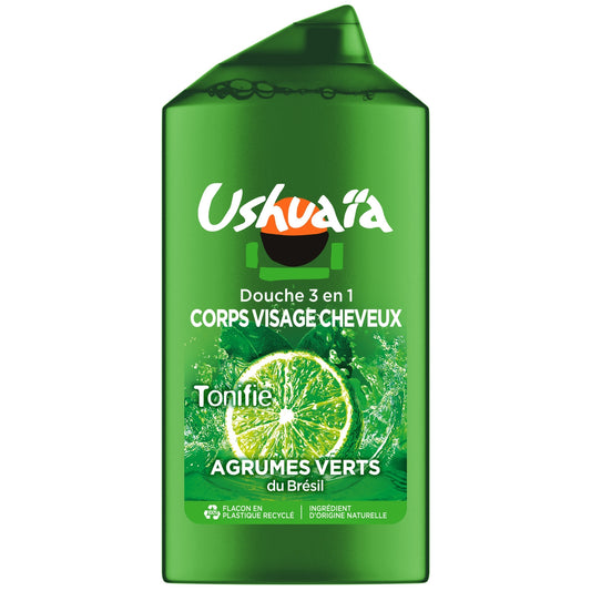 USHUAIA 3 in 1 Toning Shower Gel for Face, Body, Hair and Citrus