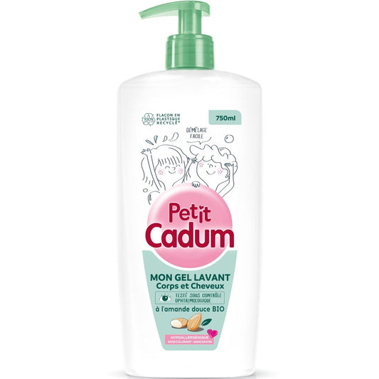 CADUM Sweet Almond Shower Gel for Children, Body and Hair