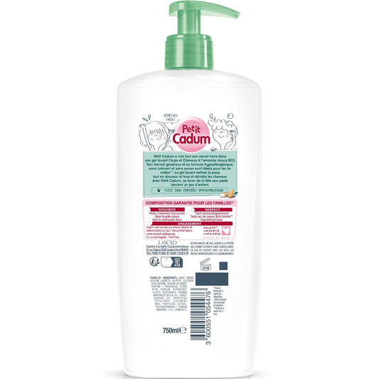 CADUM Sweet Almond Shower Gel for Children, Body and Hair