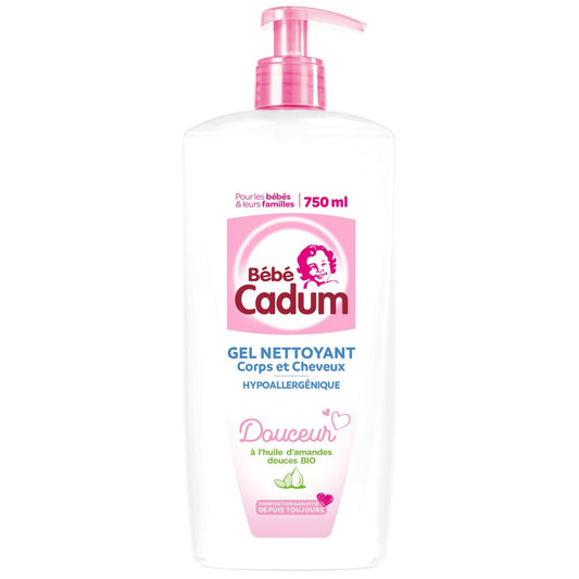 Gel Douche Bébé Hypoallergénique Douceur Amande Douce BEBE CADUM le flacon de 750mL